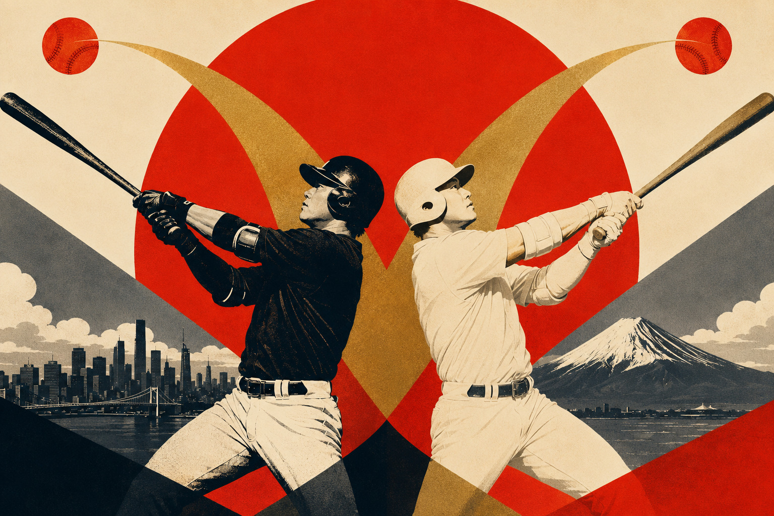 Kazuma Okamoto and Munetaka Murakami after breaking the Japanese-born MLB rookie home-run record
