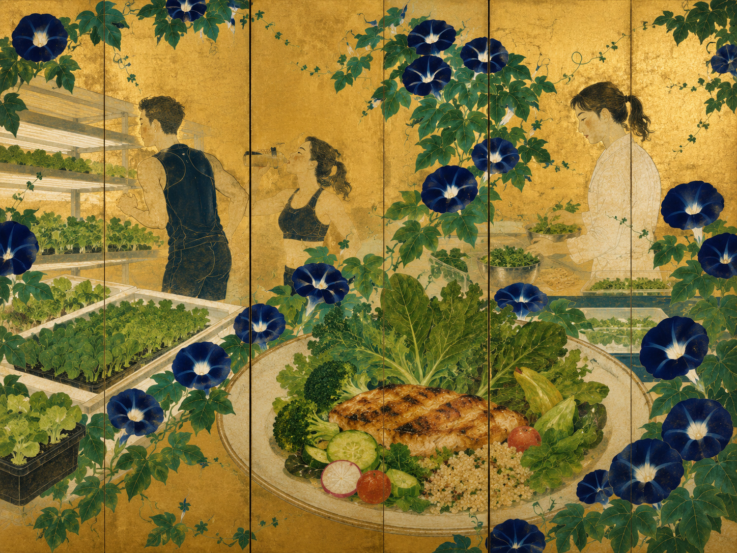 植物工場野菜とアスリート向け食事の編集画