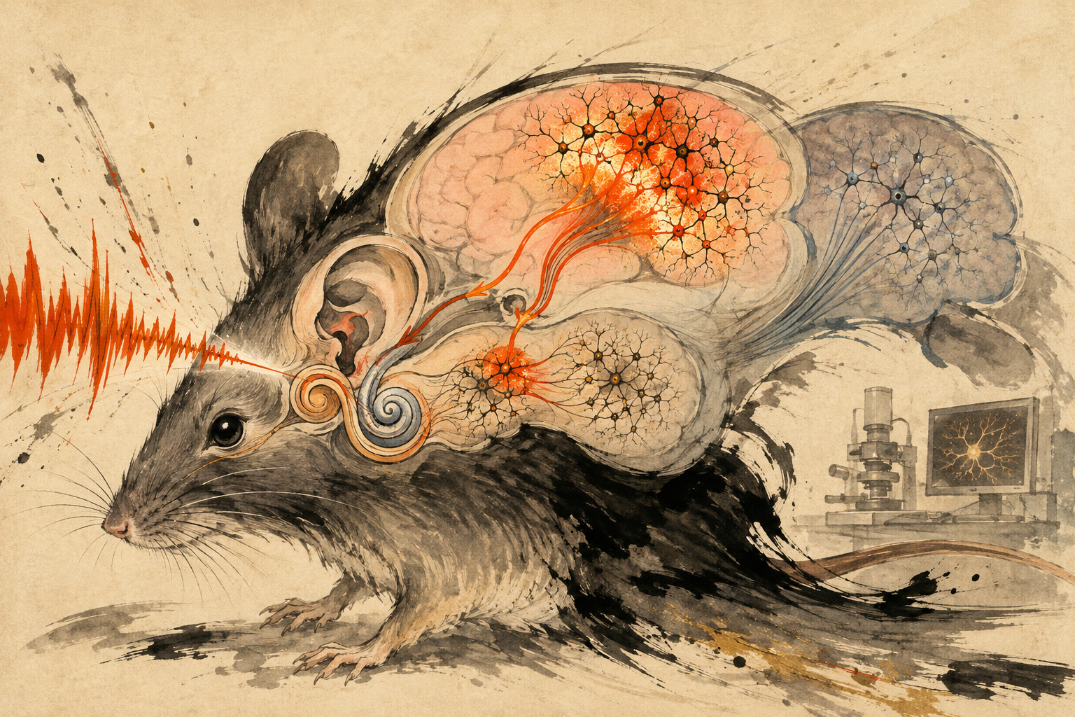 An unexpected sound illuminating clustered neurons in the auditory cortex