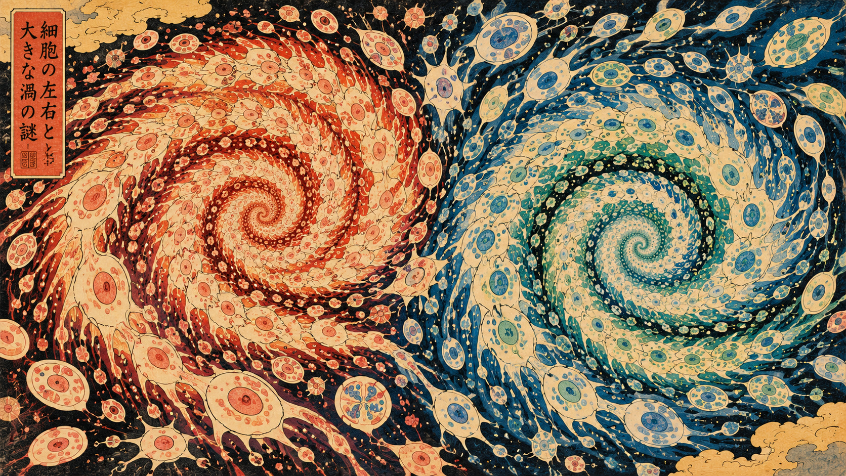 The Secret Handedness of Cells: How Tiny Turns Make Giant Spirals — editorial illustration