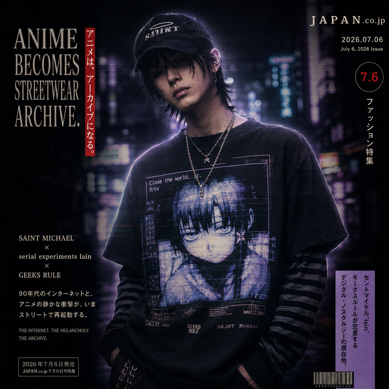 Saint Michael x serial experiments lain x GEEKS RULE:アニメが服のアーカイブになる
