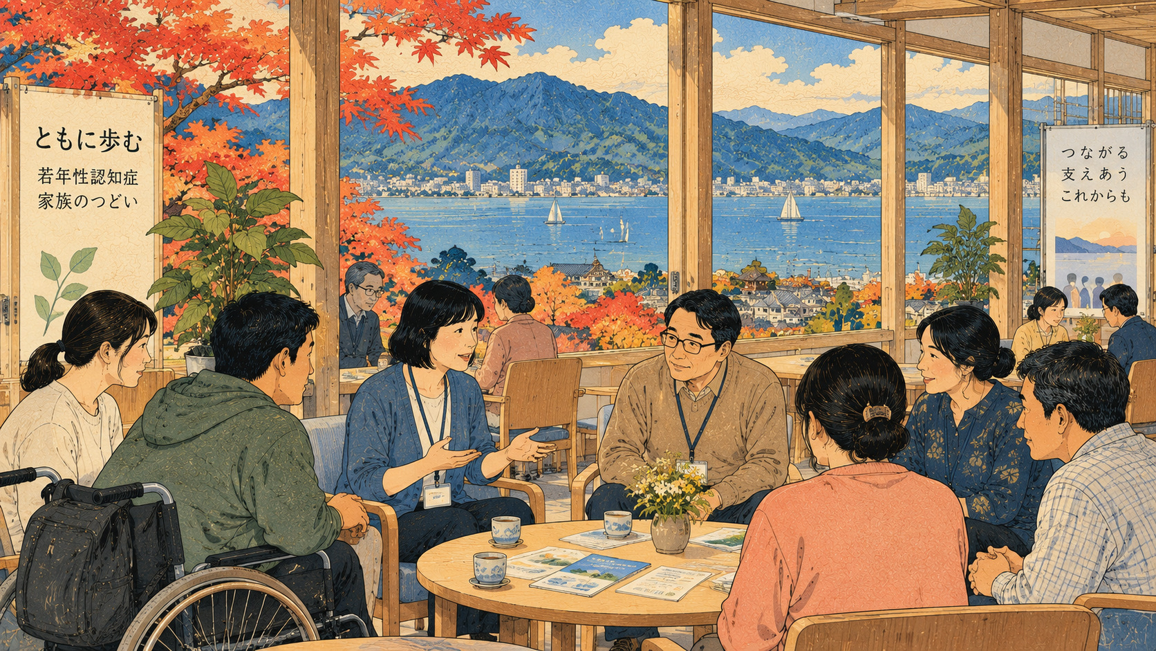 働く世代の認知症と向き合う――滋賀の交流と相談支援 — editorial illustration