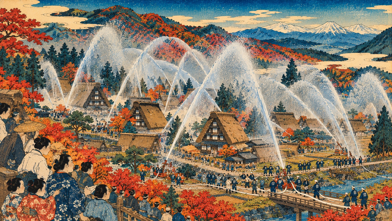 The Village That Makes Its Own Rain: How Shirakawa-go Protects Its Thatched-Roof Heritage — editorial illustration