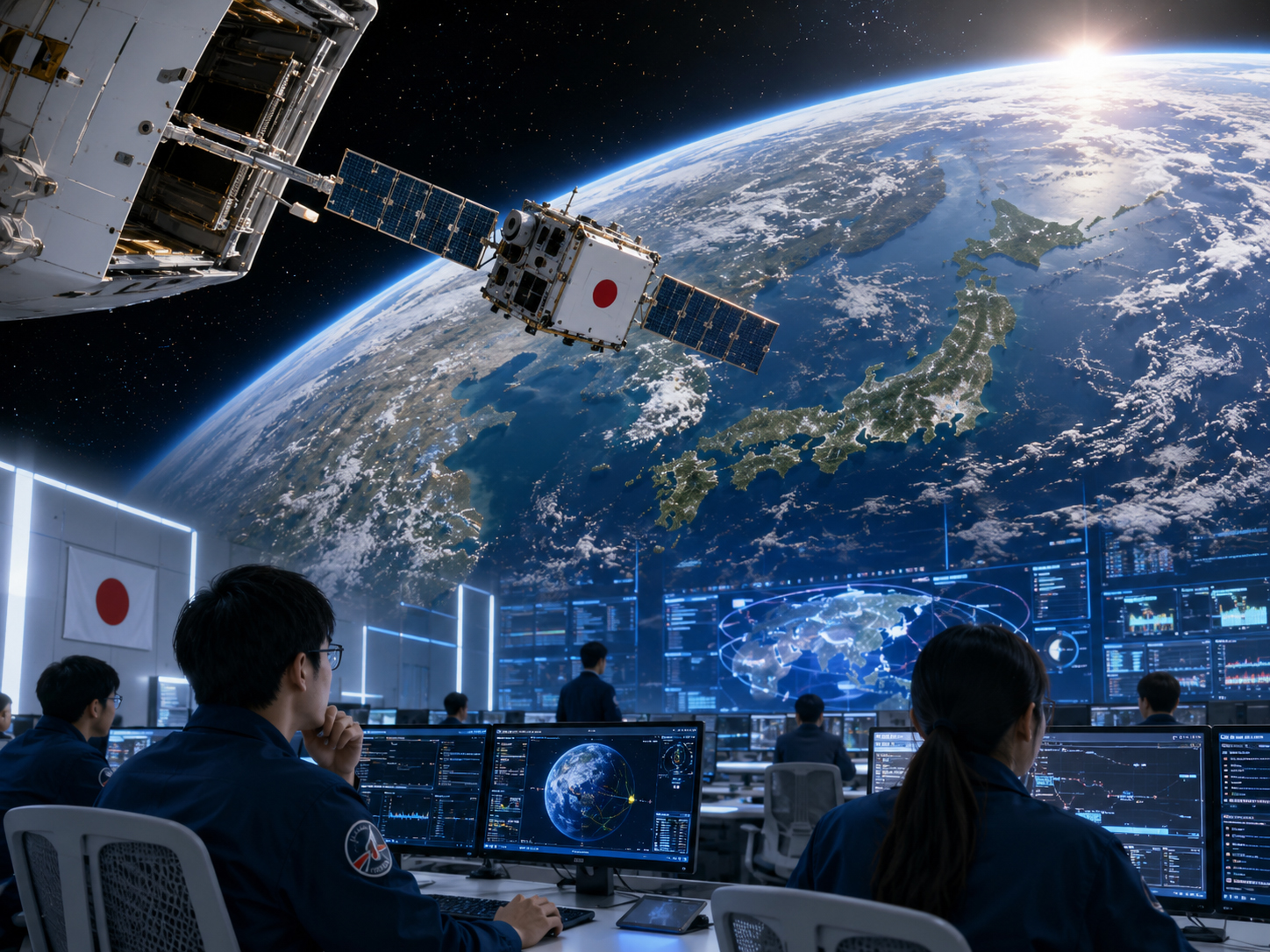 A Japanese small satellite is released into orbit as a commercial space control room supports the mission from the ground.
