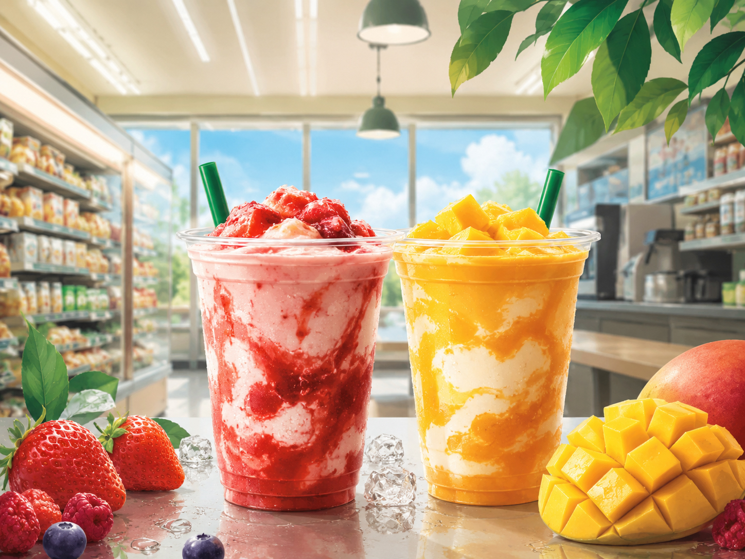 スターバックス日本の「とろり」飲料、セブン限定で登場のイラスト