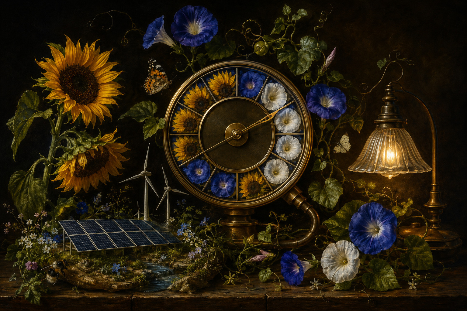 Editorial illustration matching renewable generation and electricity consumption across time intervals