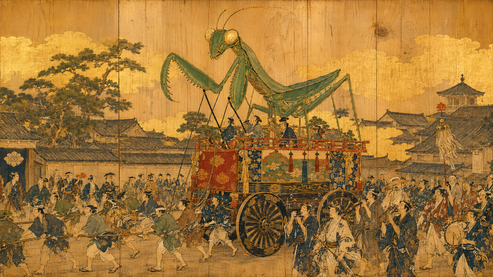 狩野敦信が描いた祇園祭の蟷螂山