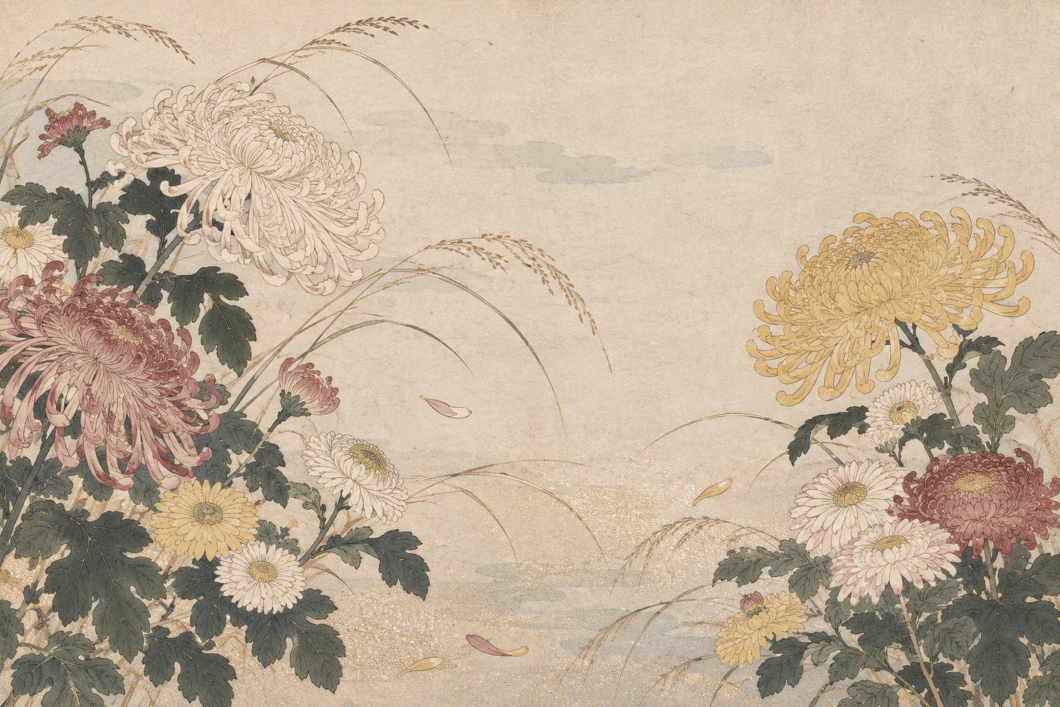 Katsukawa Shunsho Finds the Quiet Strength of Autumn in Chrysanthemums