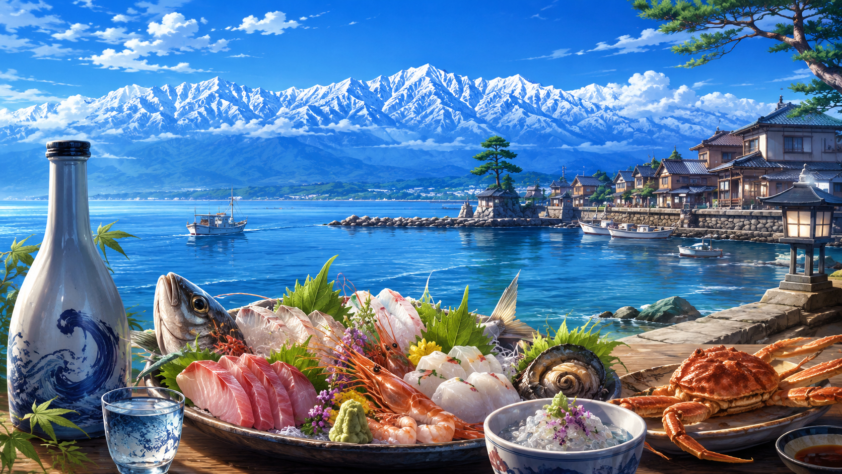 富山湾、日本海の青と酒と白えびの誘惑