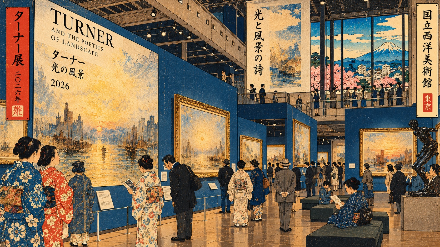 Turner Meets a Melting World: Tokyo Puts Britain’s Painter of Storms in Dialogue With Today — AI-generated editorial illustration, not a news photograph