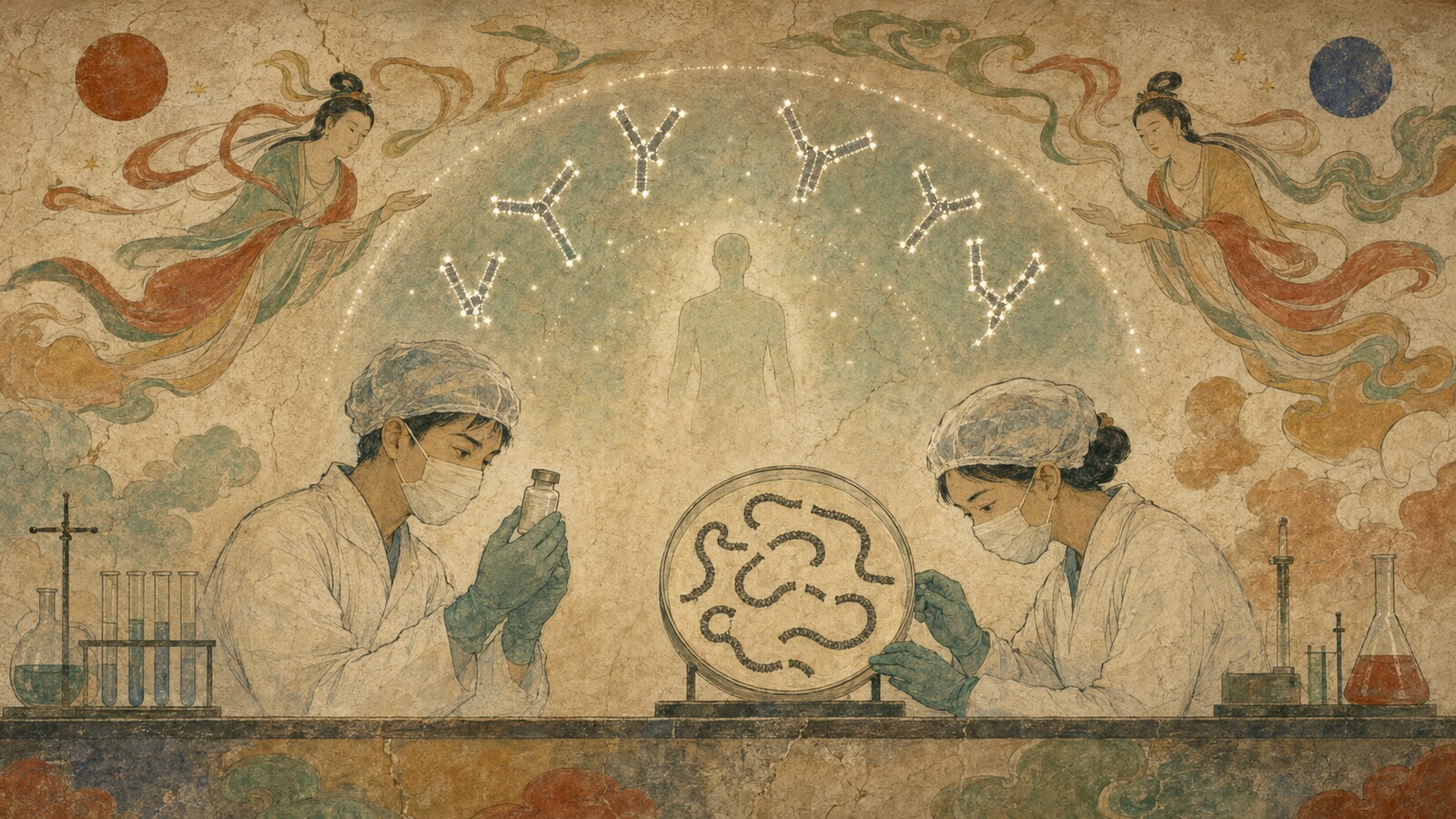 東京大学のiEvac-Zエボラワクチン研究を描いた医療イラスト