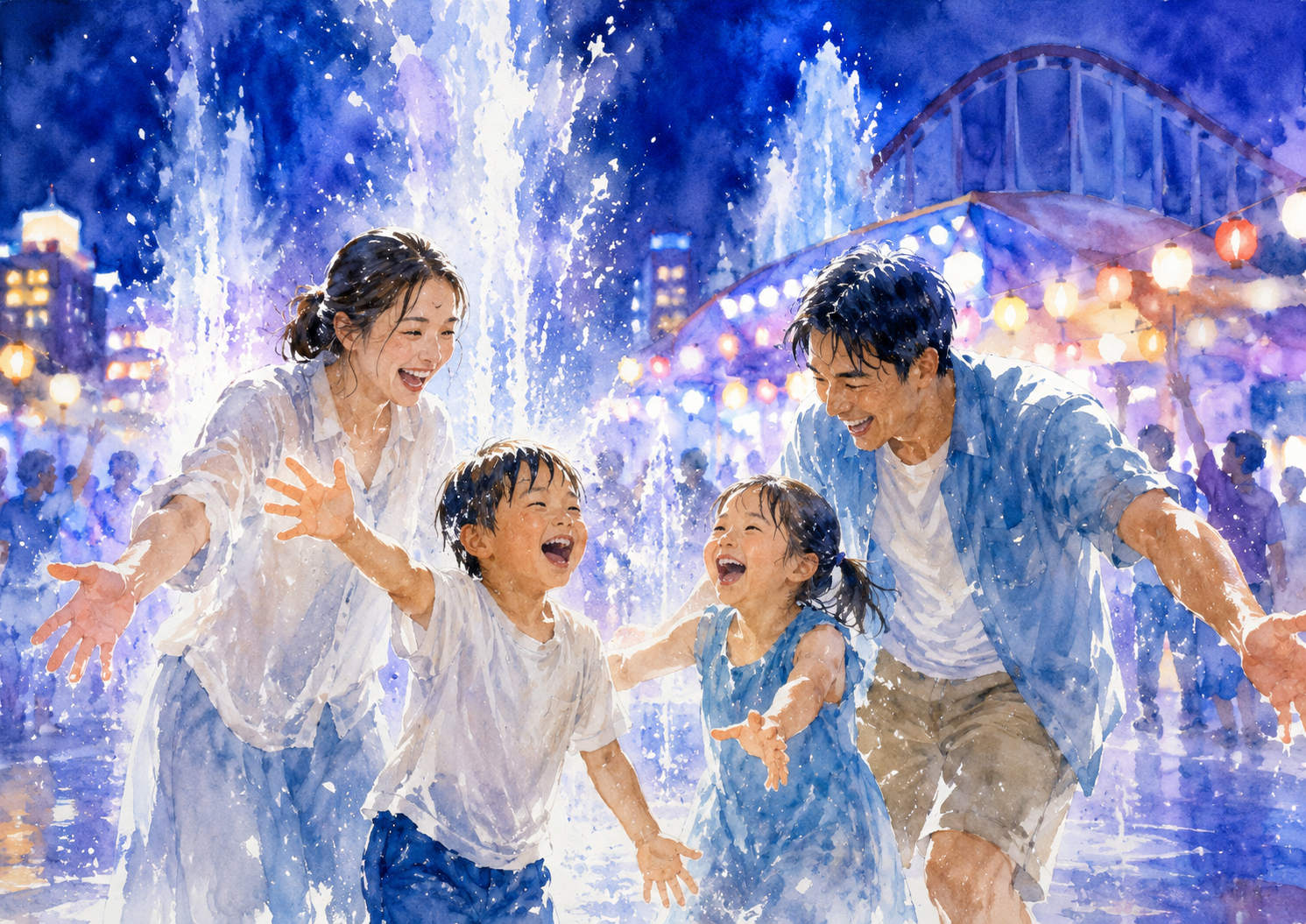 日本の夏の遊園地。暑さを幸福に変える火曜日