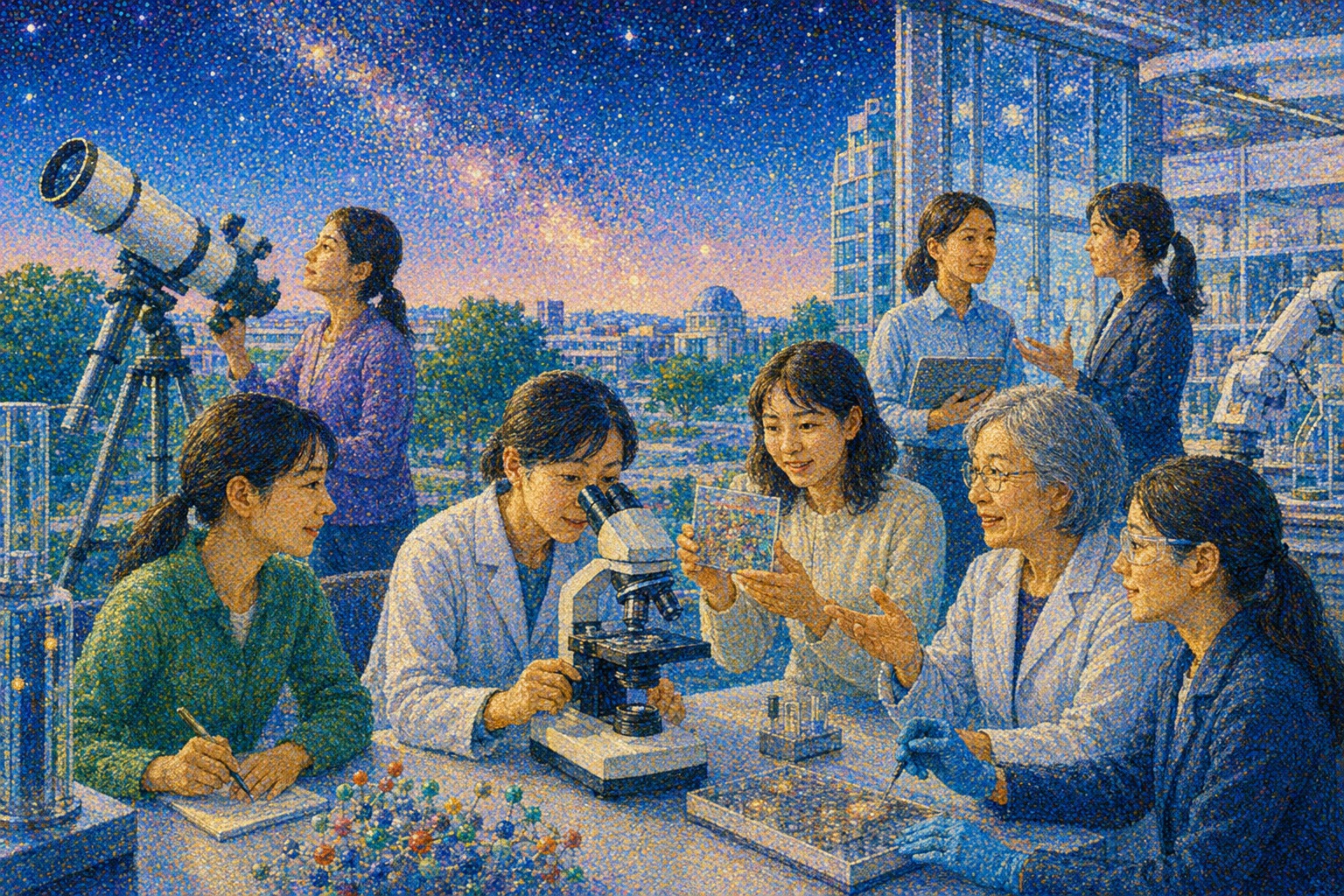 Women researchers and students across Japanese science
