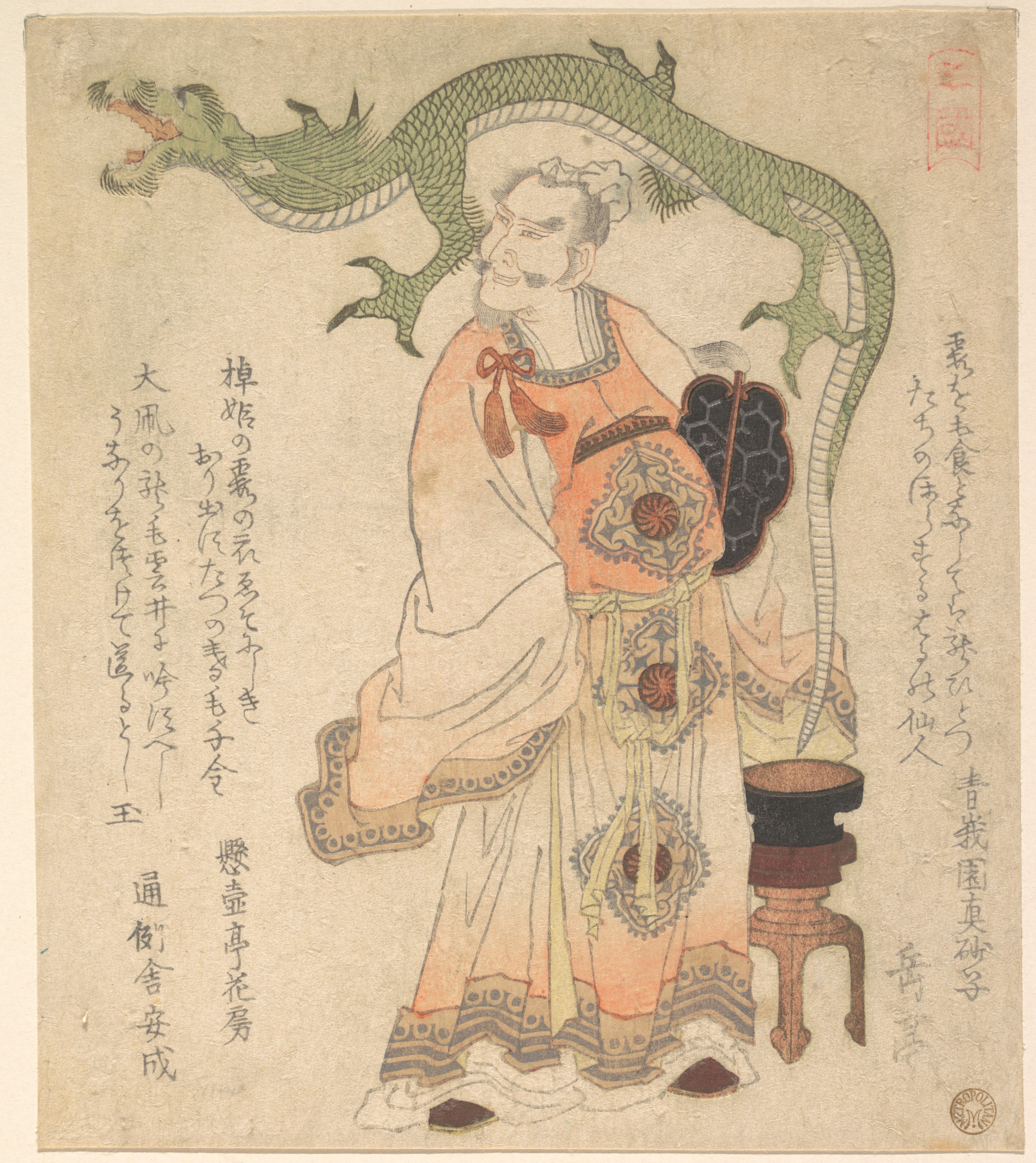 Yashima Gakutei, Chinese Sage Evoking a Dragon, circa 1825. The Metropolitan Museum of Art, public domain