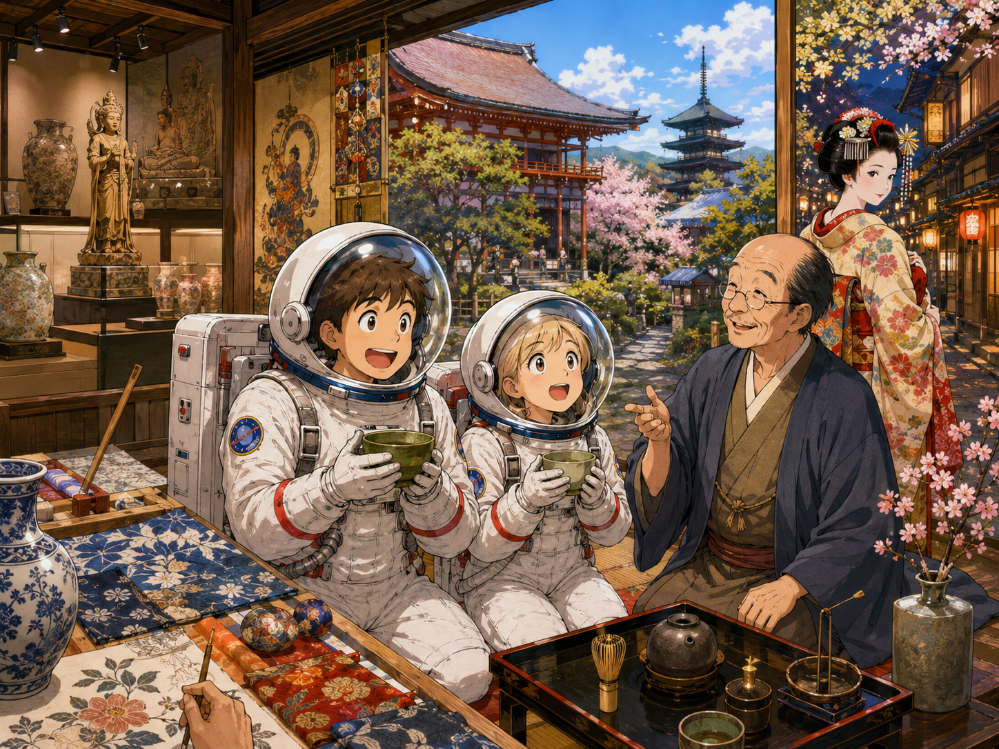 寺社、茶、祇園、工芸、町家文化を学ぶ宇宙飛行士