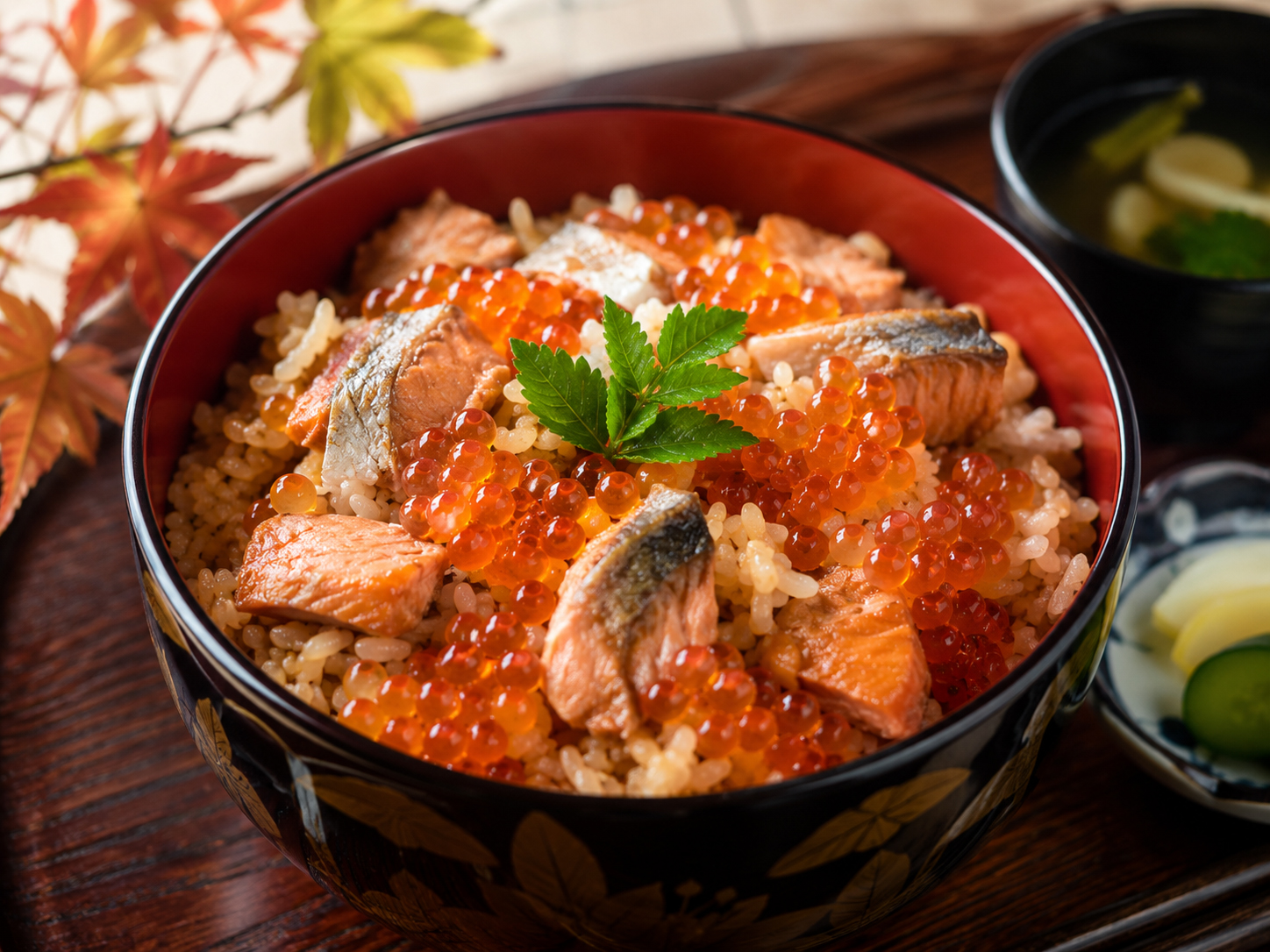 はらこ飯。鮭といくらをご飯にのせる亘理の郷土料理。