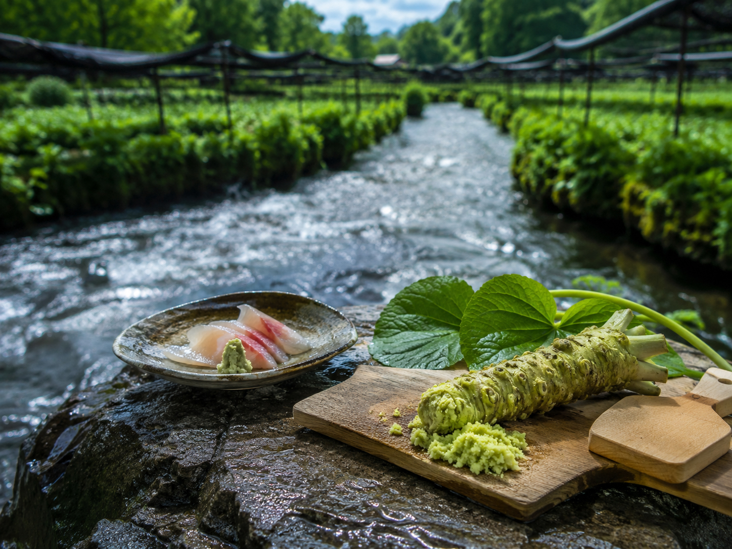 安曇野わさび。湧水で育つわさび、そば、わさび田。
