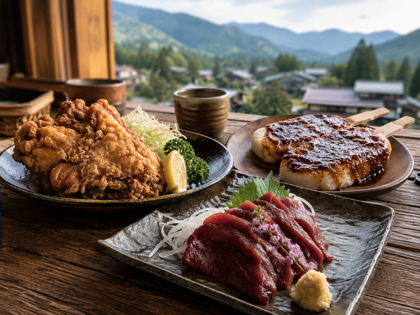 山賊焼き、馬刺し、五平餅。長野の山と街道の食。
