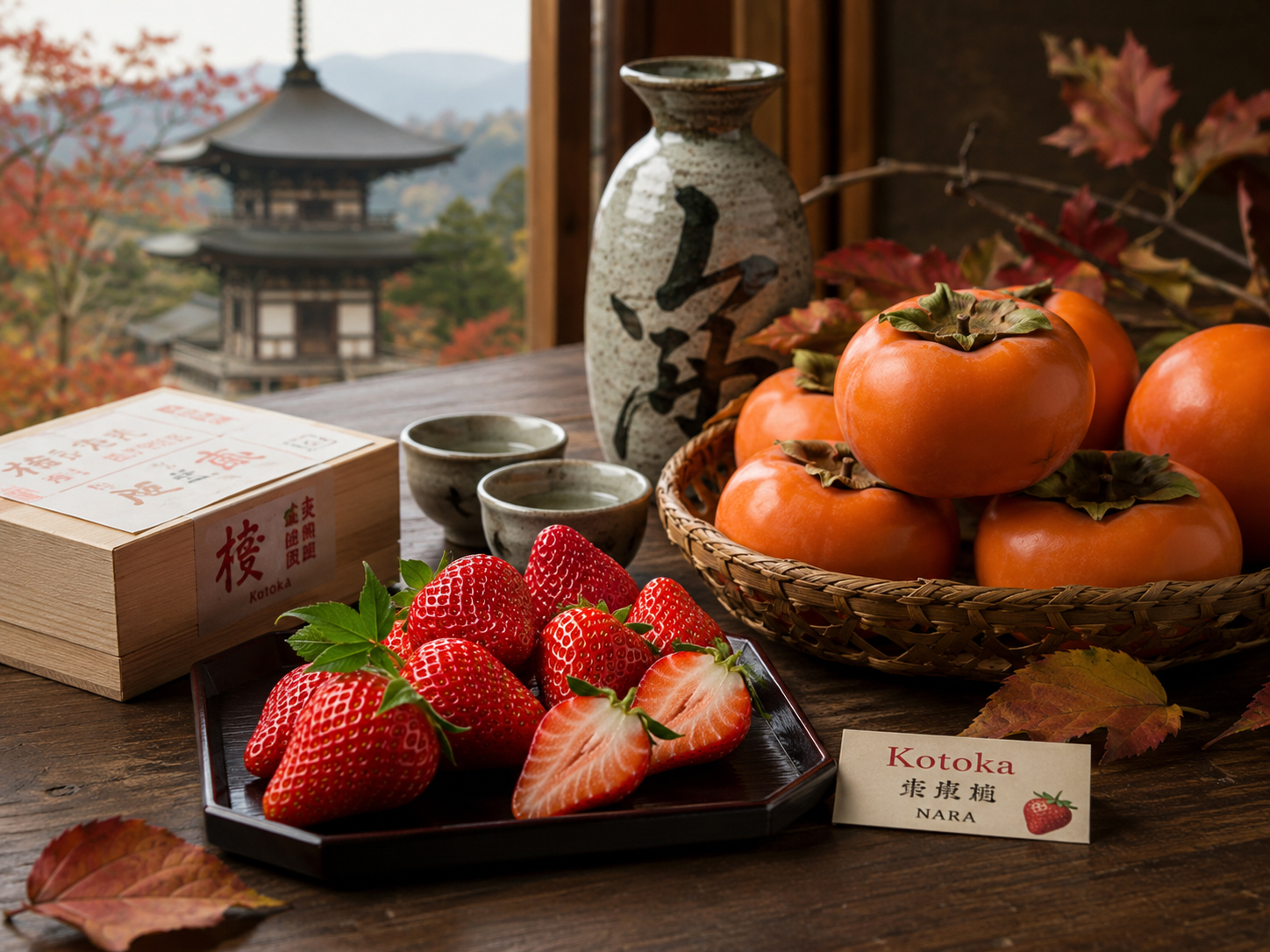 奈良の柿、古都華いちご、日本酒。五條・西吉野と古都の甘味。