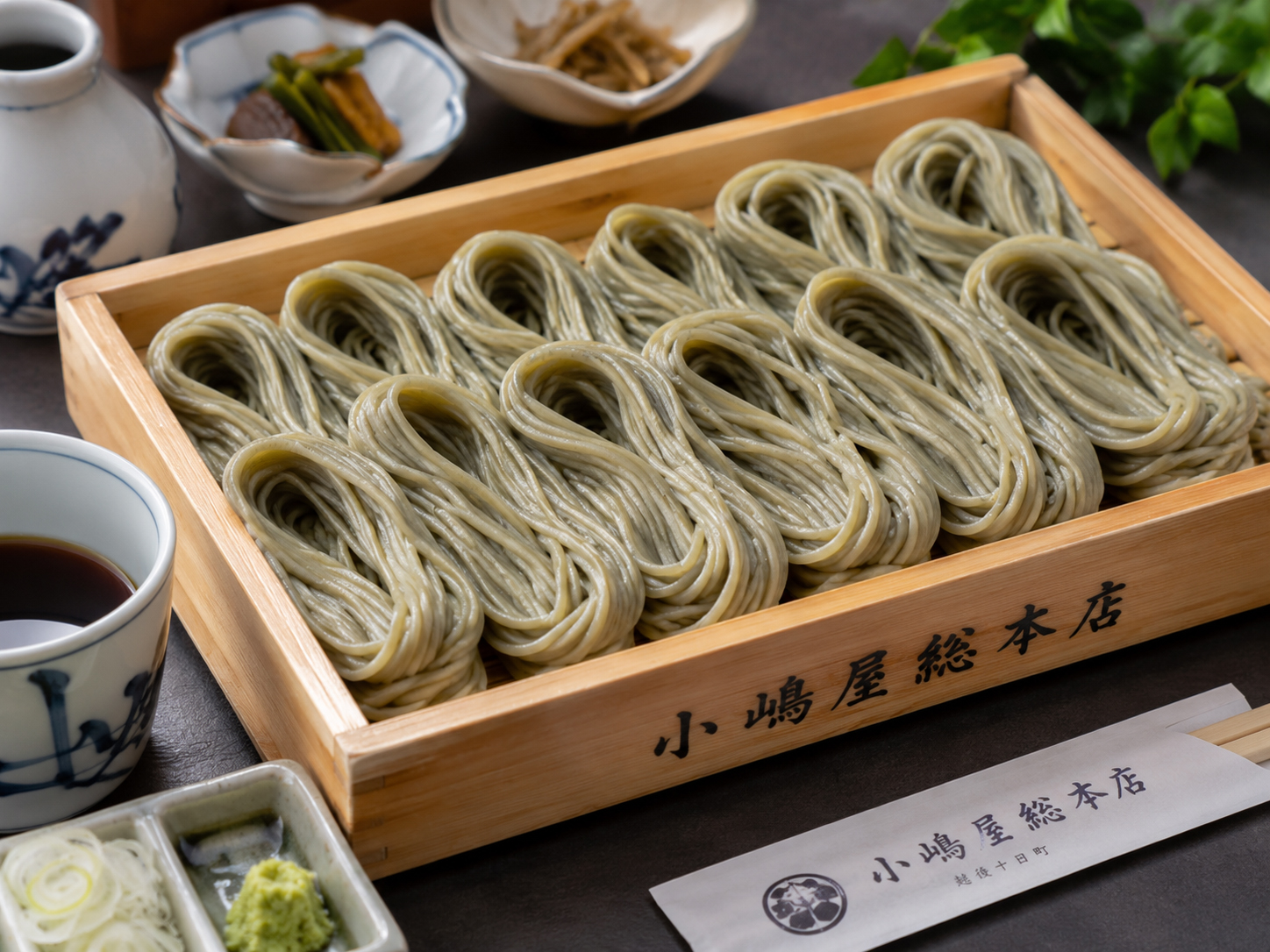 新潟のへぎそば。布海苔つなぎ、へぎに盛られたそば。