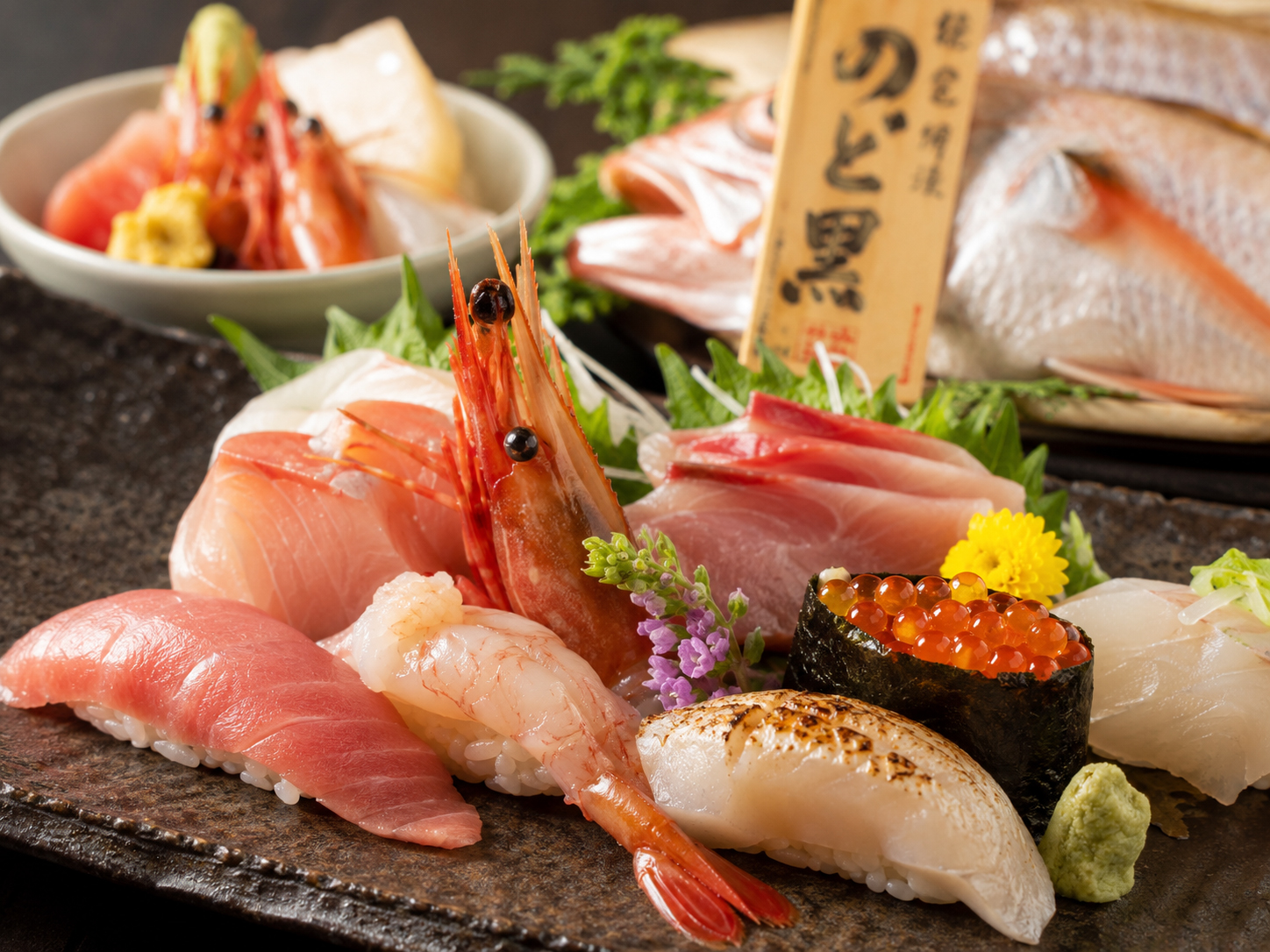 新潟寿司。のどぐろ、南蛮えび、寒ぶり、佐渡の魚。