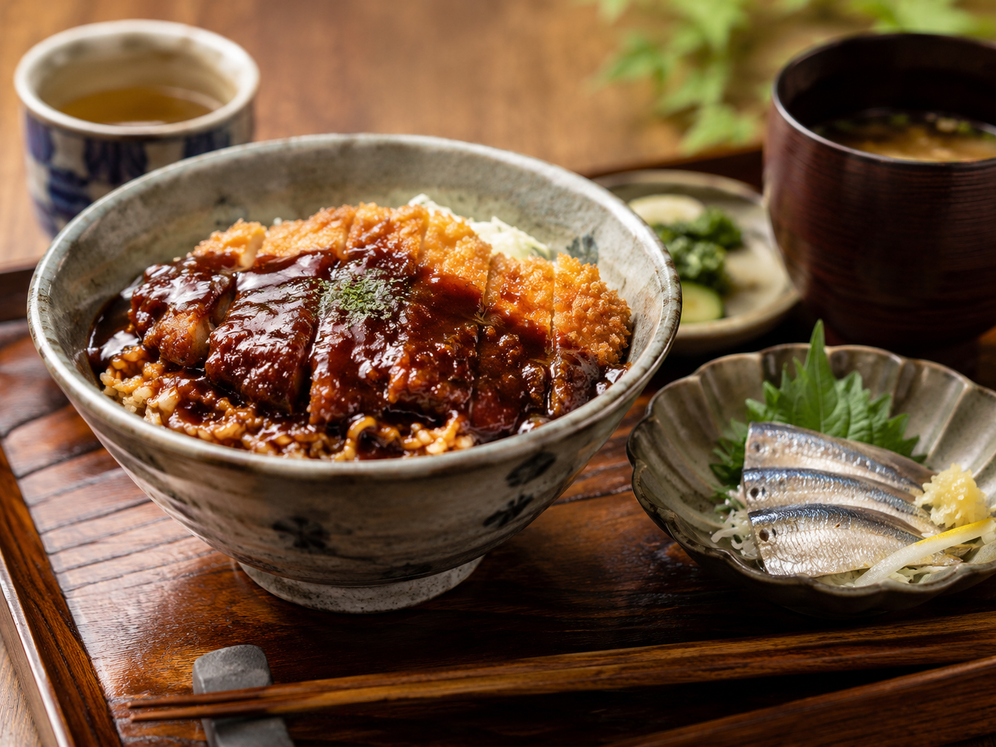 岡山デミカツ丼とままかり。洋食丼と瀬戸内の小魚。