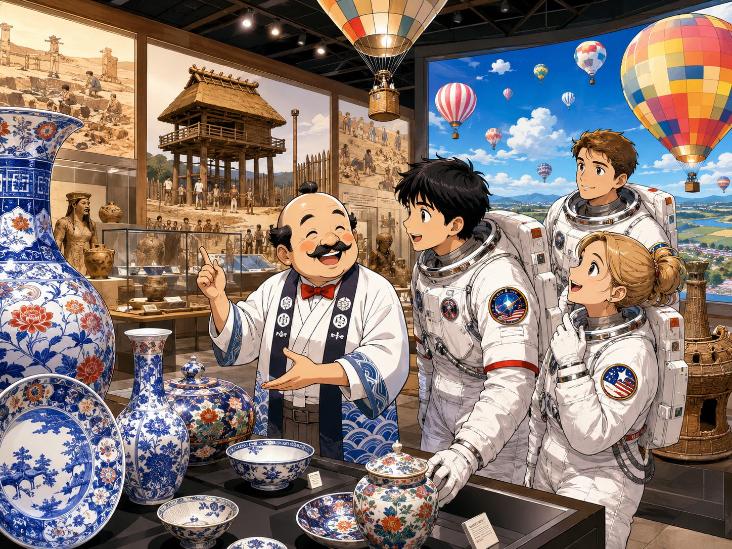 有田、伊万里、吉野ヶ里、熱気球文化を学ぶ宇宙飛行士
