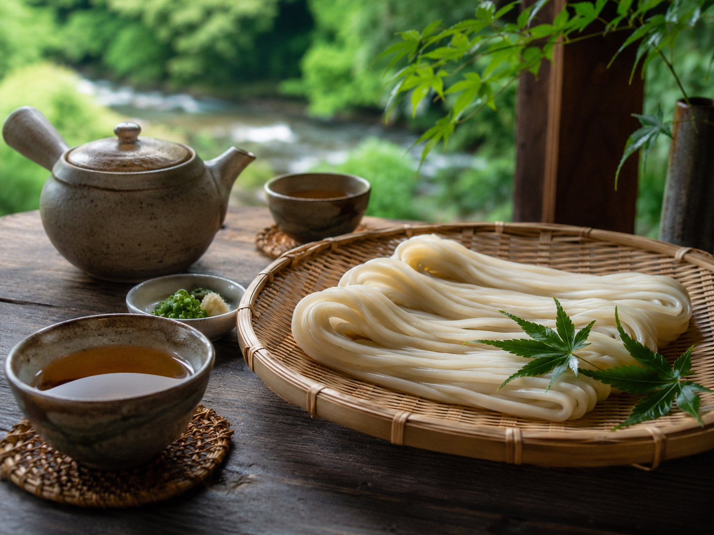 半田そうめん、阿波晩茶、徳島の山と川の食卓。