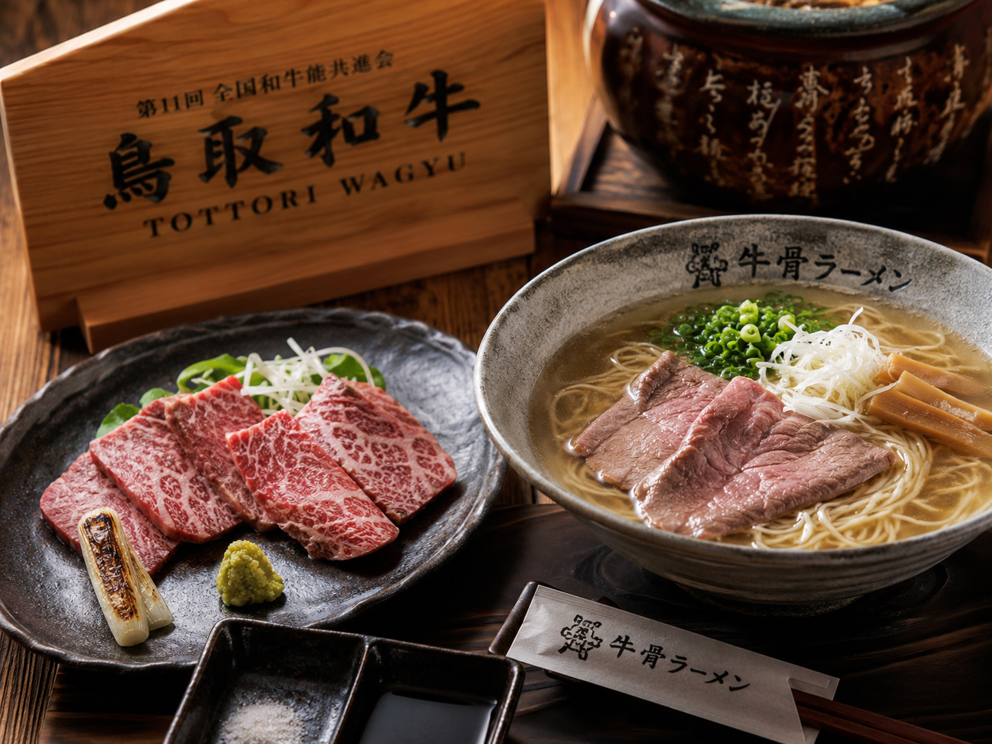 鳥取和牛と牛骨ラーメン、鳥取中部の食卓。