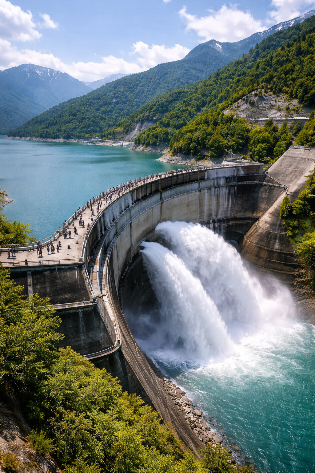Kurobe Dam water release spectacle