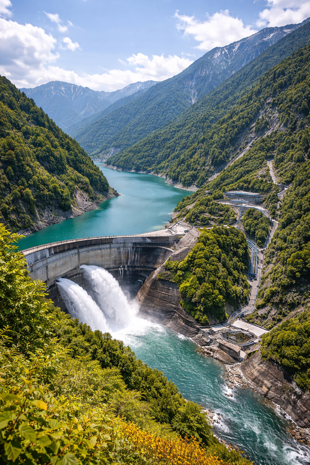 Kurobe mountain power landscape