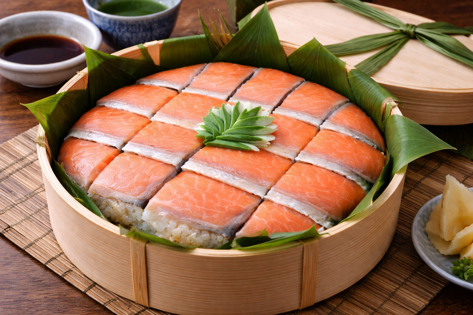 Traditional trout sushi