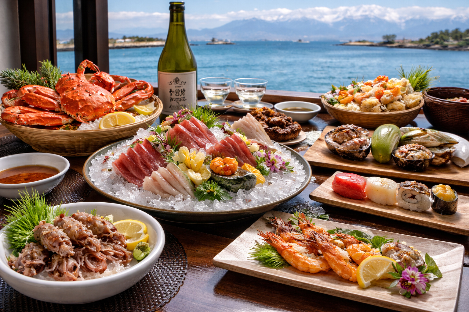 Toyama Bay seafood table