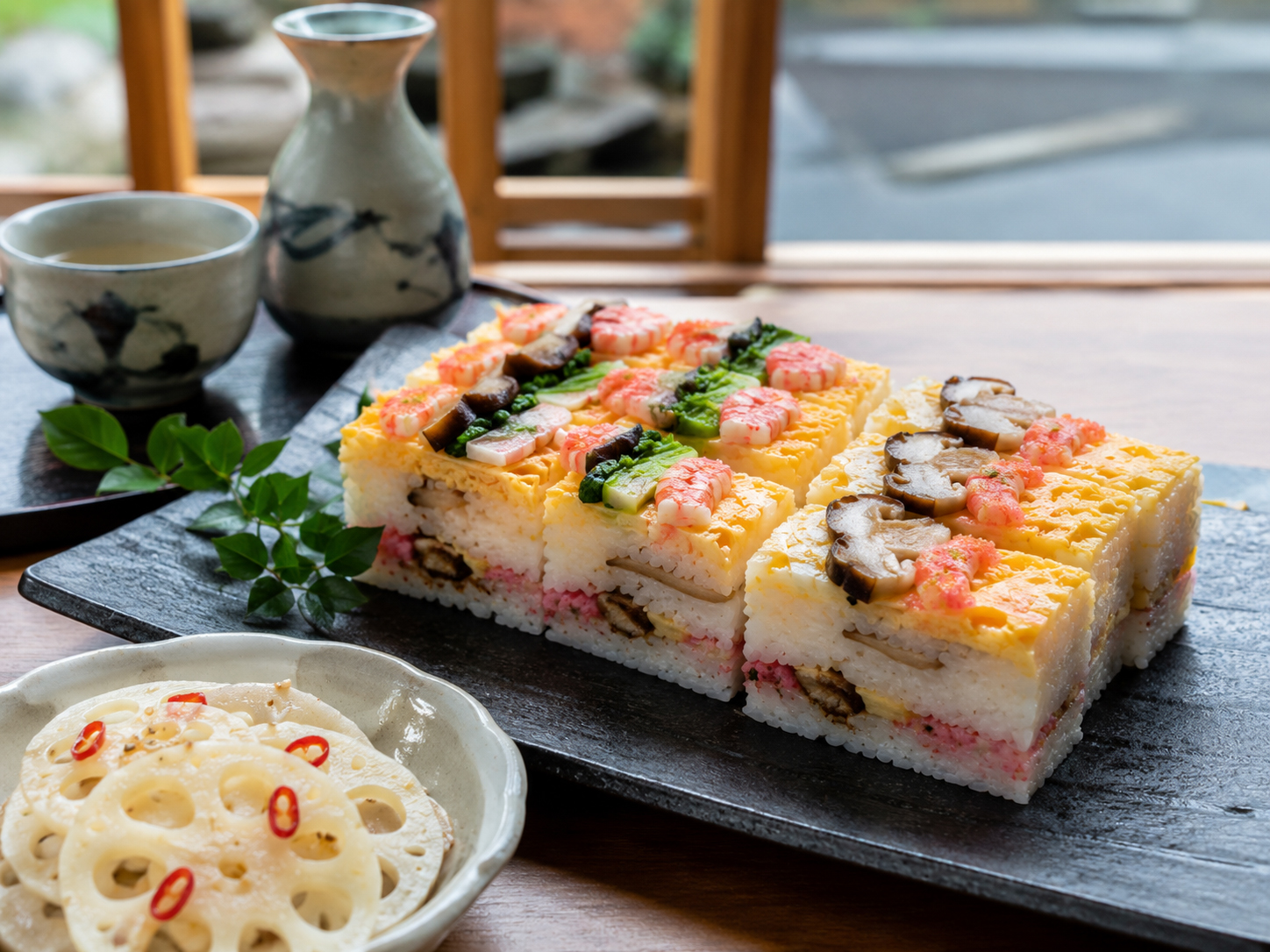 岩国寿司、岩国れんこん、錦帯橋を思わせる城下町の食卓。